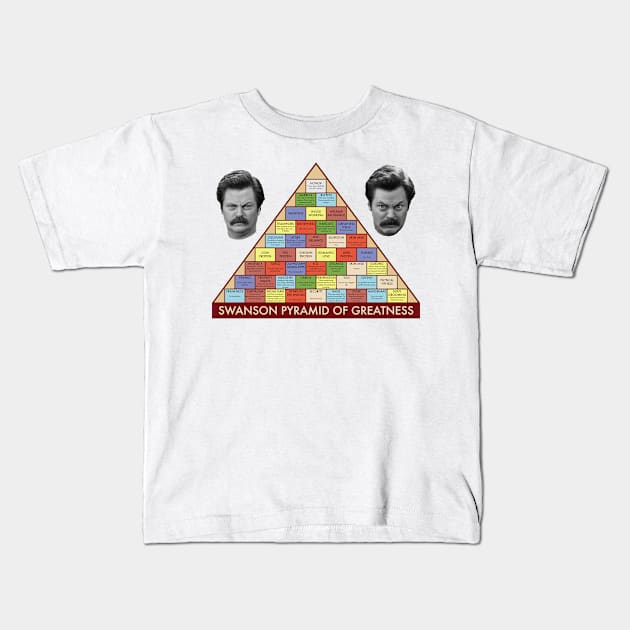 Swanson Pyramid Of Greatness Kids T-Shirt by SillyShirts